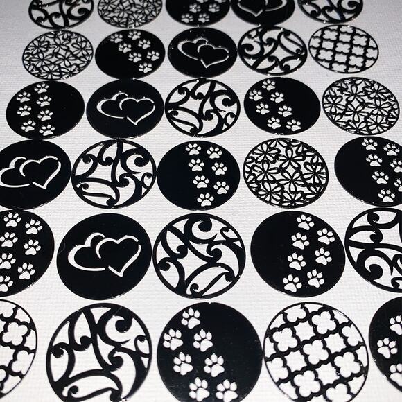 25-Piece Black Metal Circle 22mm Floating Locket Jewelry Making Craft Supplies - Picture 7 of 7